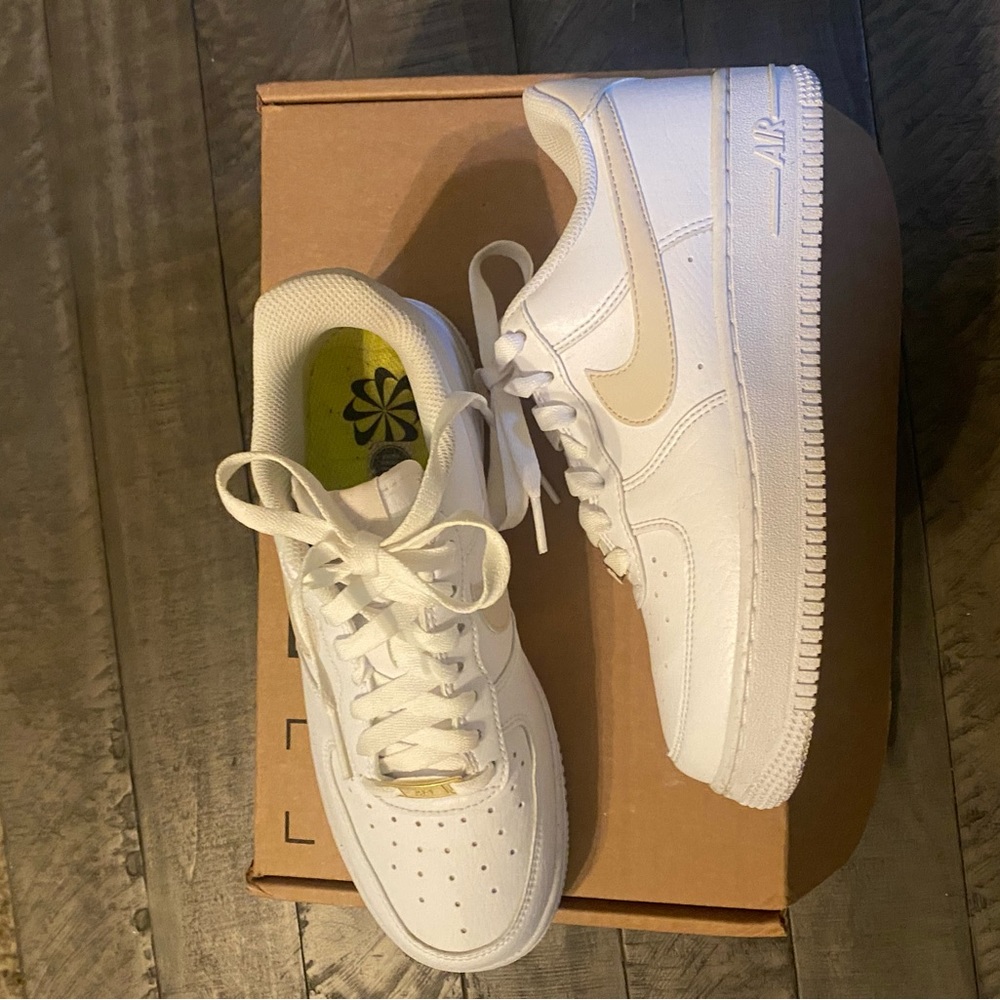 Nike AF1’s-  worn once.  No creases at all.
